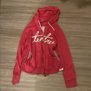 Ten tree Women’s red zip up hoodie with gorgeous white logo